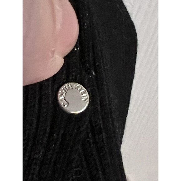 CALVIN KLEIN Women's Black Cropped Sweater Long Sleeve Pullover Ribbed - Picture 5 of 10